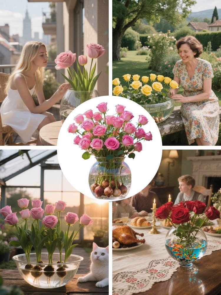 【Blütezeit 300 Tage】Stark duftende, wassergezüchtete Rosenknollen