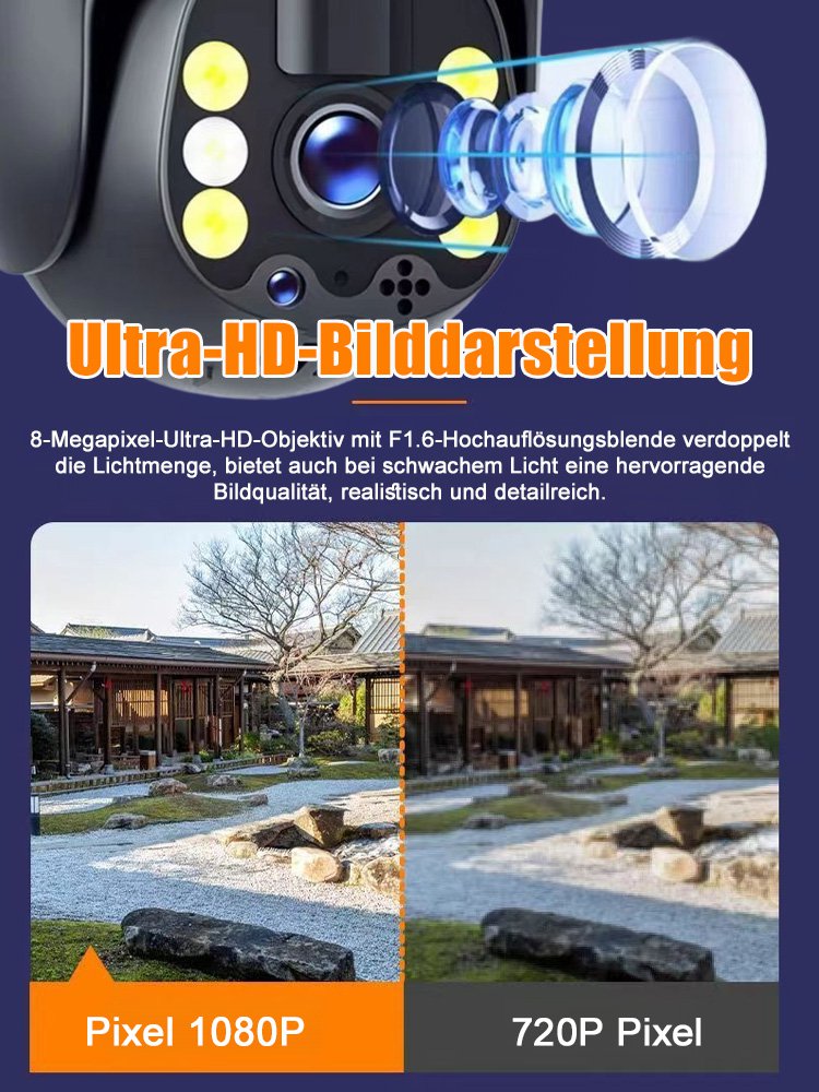 Handy-Fernbedienung Ultra-HD Vollfarb-Nachtsicht Outdoor-Wasserdichte Solarkamera