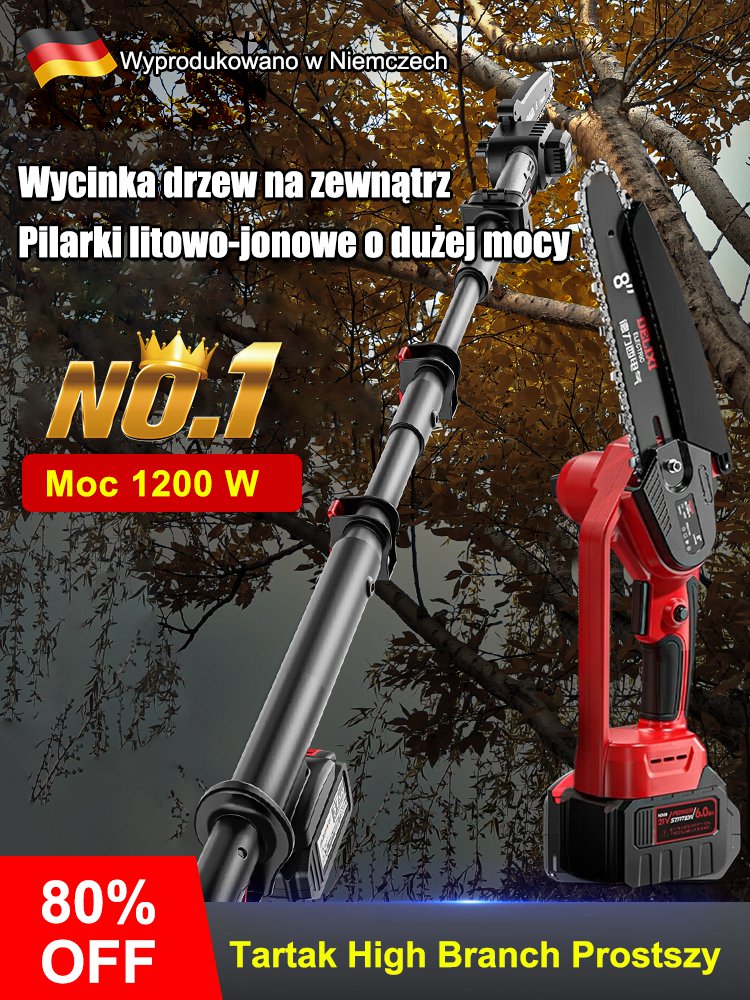 Piła litowo-jonowa do gałęzi do zastosowań zewnętrznych