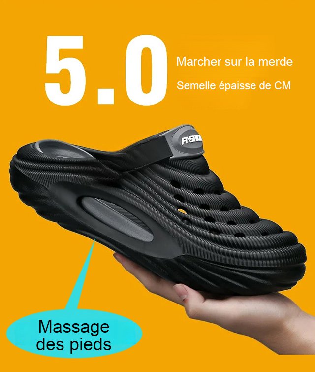 【Augmentez de 5 cm, soutenez la voûte plantaire】Chaussures à trous pour hommes à double usage-FBA