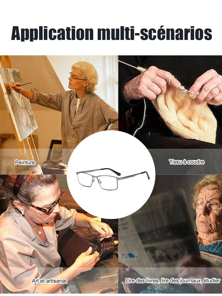 Lunettes de lecture intelligentes avec zoom