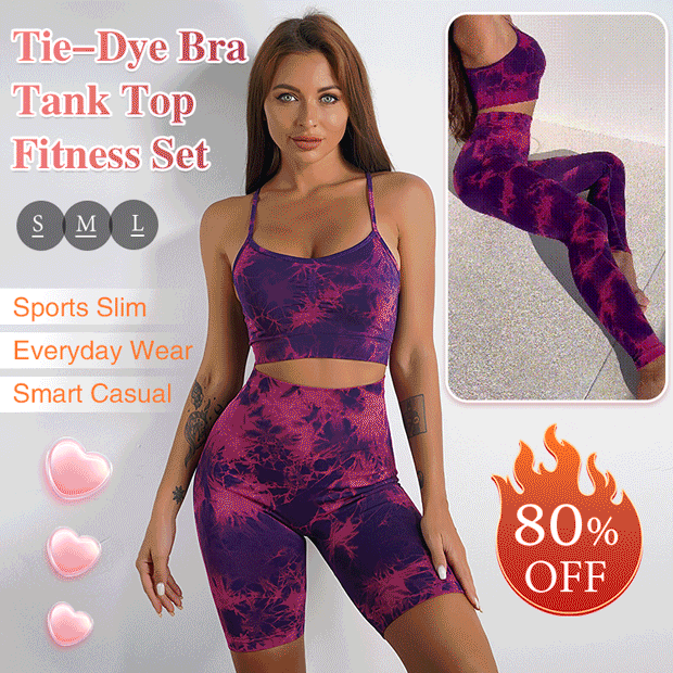 Tie-dye Bralette and Tank Top Fitness Set