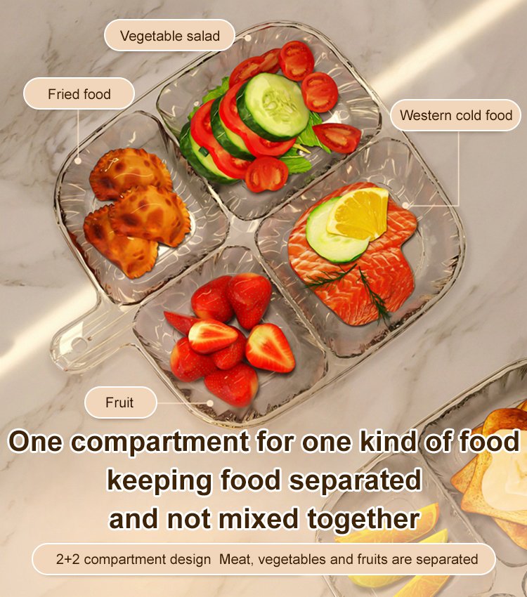 [Fashion Tableware] Multi-functional Divided Dinner Plate with Handle