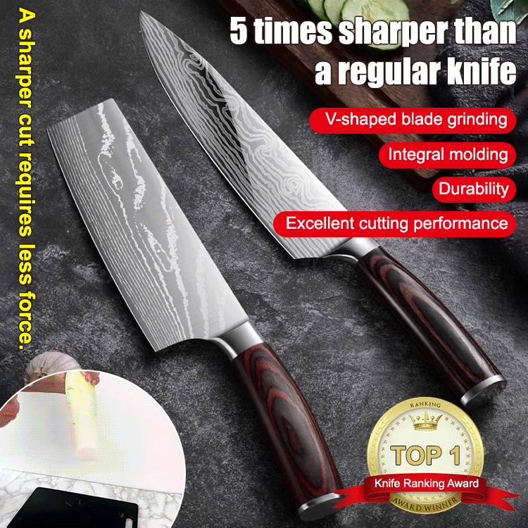 Damascus Chef's Santoku Knife