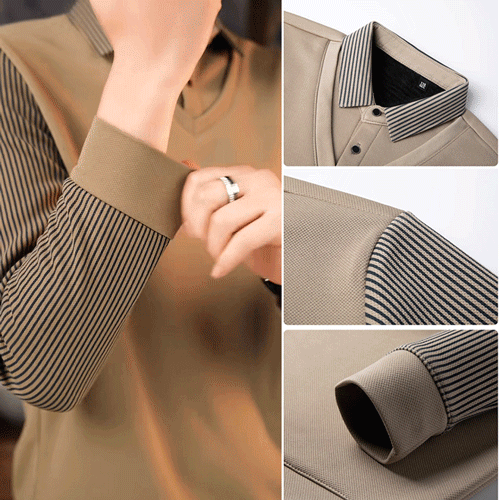 【강남 부자들이 다 입어요】남성 기모 폴로셔츠【한 벌이 열 벌보다 더 따뜻해요】