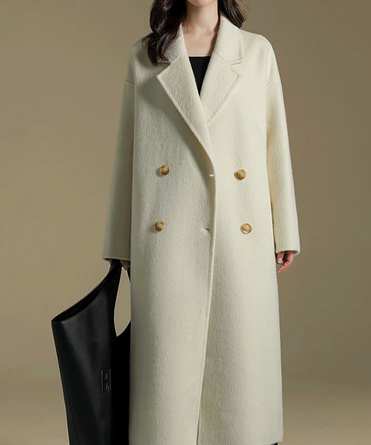 【明治から伝わる尾州手織りウール地】カナダ産ホワイトダックダウン ダウンコート✨これを着るとダウンジャケット3枚分より暖かい