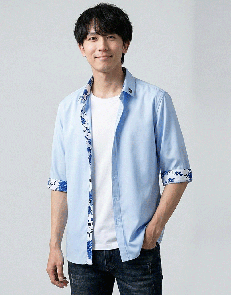 接触冷感7分袖シャツ