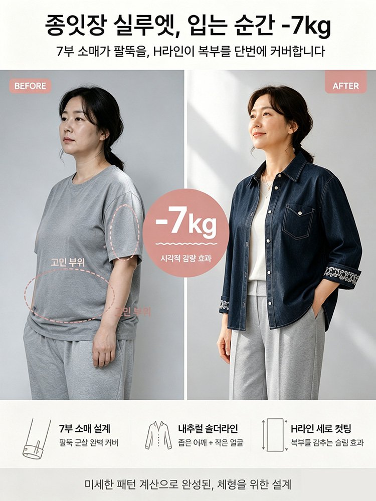 【콜라보 한정】7부 소매 데님 셔츠 자켓