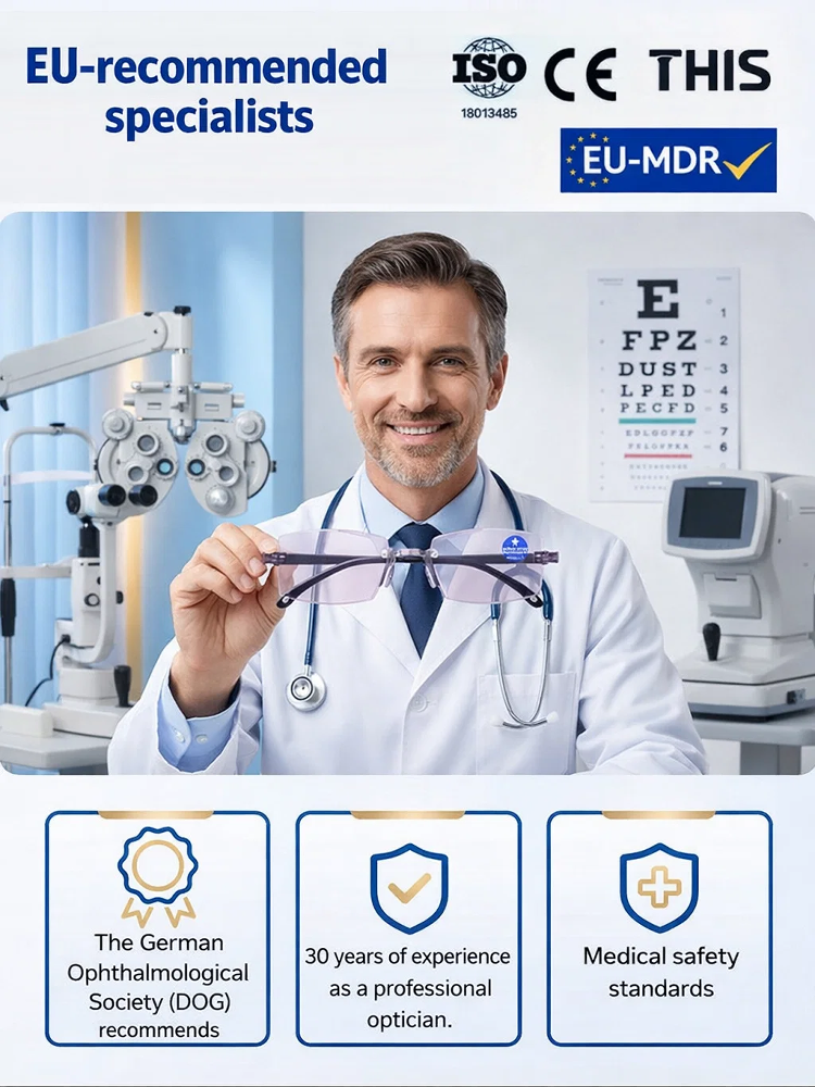 [Auto-Focus from -7D to +7D] Smart Zoom Comfort Reading Glasses