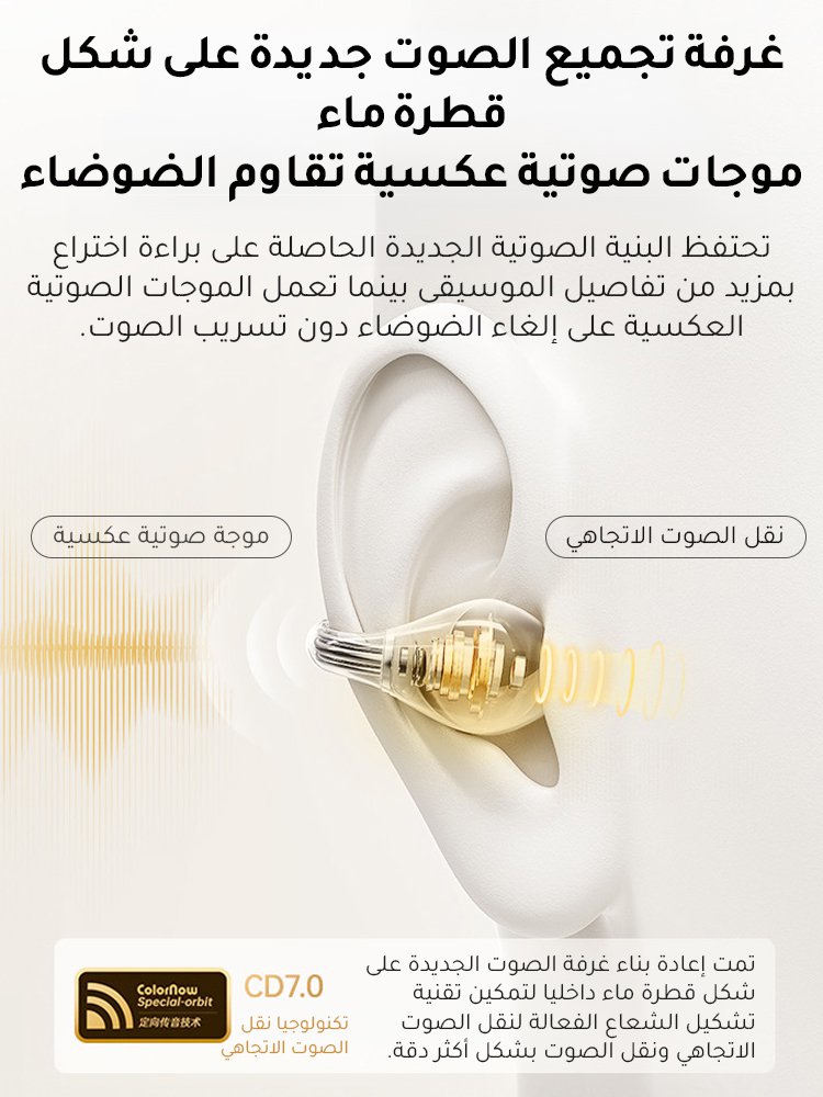 【[168 ساعة بدون شحن]】سماعة بلوتوث لاسلكية بمشبك توصيل عظمي