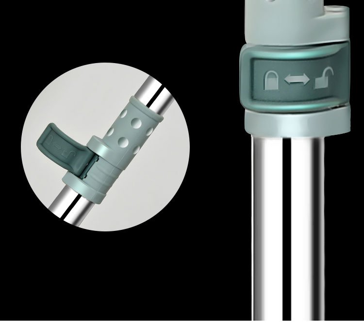 Retractable floor squeegee with hanging hole for storage