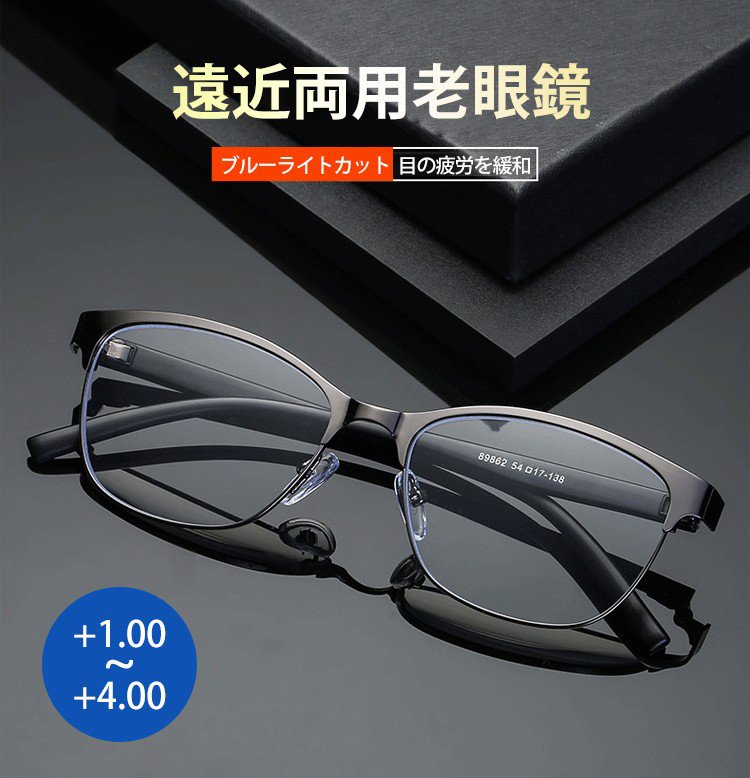 遠近両用老眼鏡の正面写真
