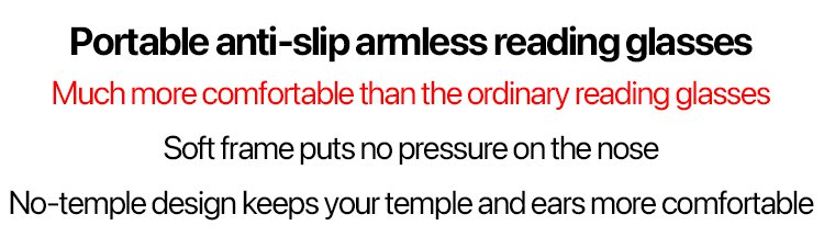 Portable armless glasses in a travel case