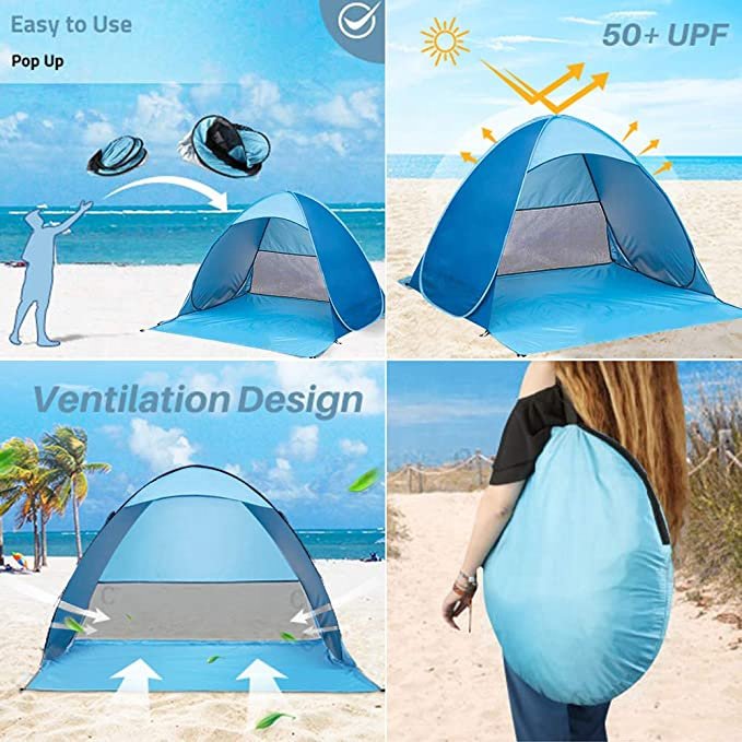 Automatic Camping Tent, Portable Waterproof 2-Person Tent for Hiking
