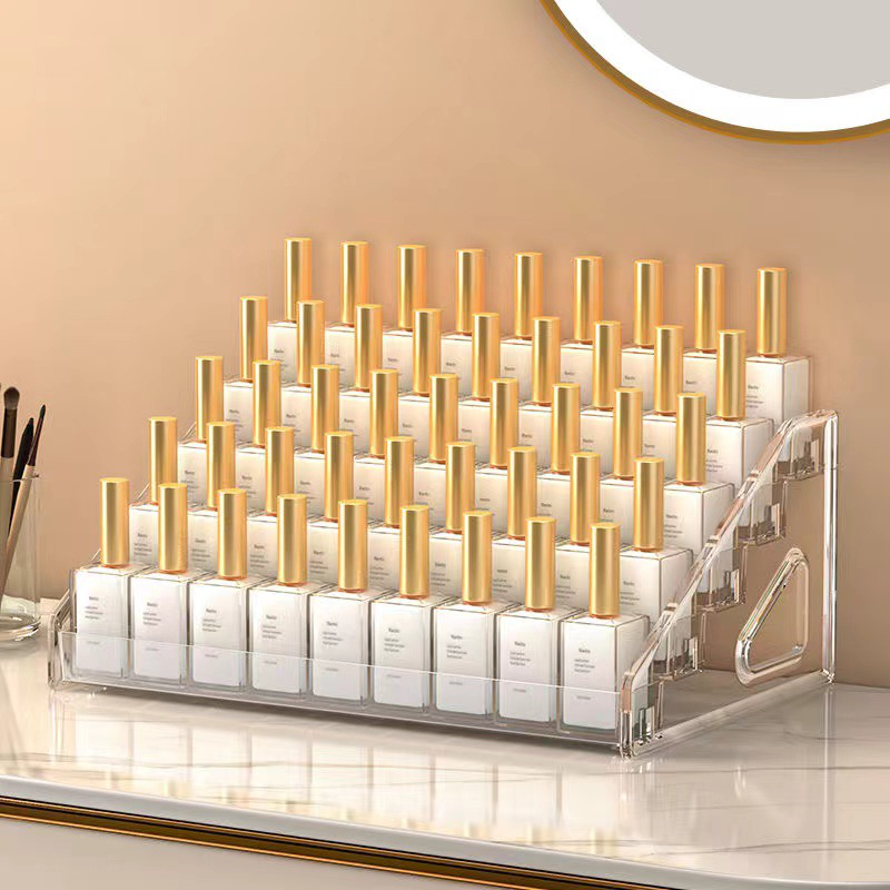 Caja de almacenamiento transparente de varias capas para esmaltes de uñas