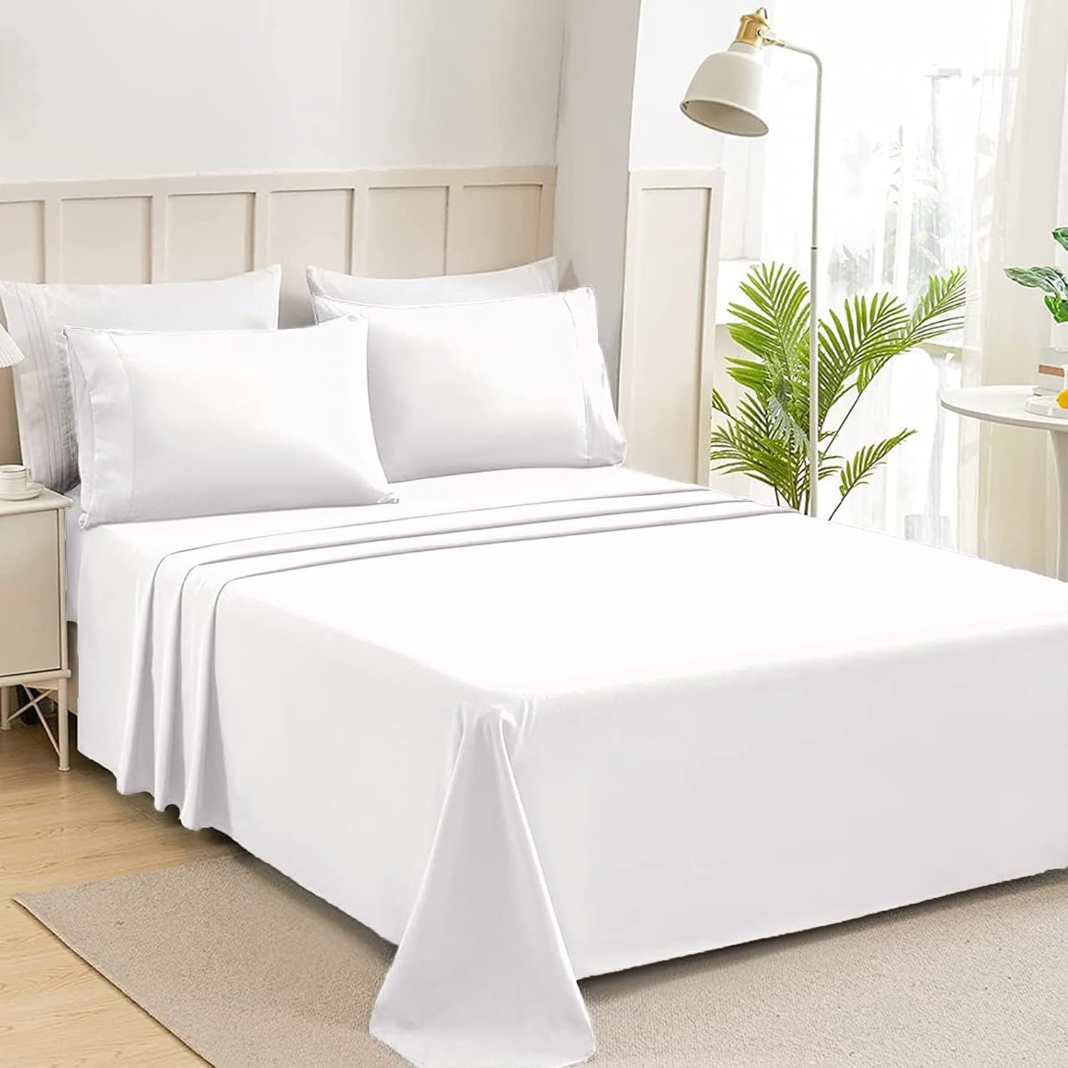 Custom 250 300 400 600  1000 Thread Count Egyptian Cotton 4 Pcs Bedsheet Hotel Design Bedding Bed Li