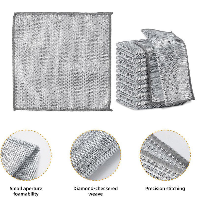 Esun Kitchen Supplies Microfiber Wire Dishcloth Multifunctional Non-Scratch Eco-Friendly and Multipu