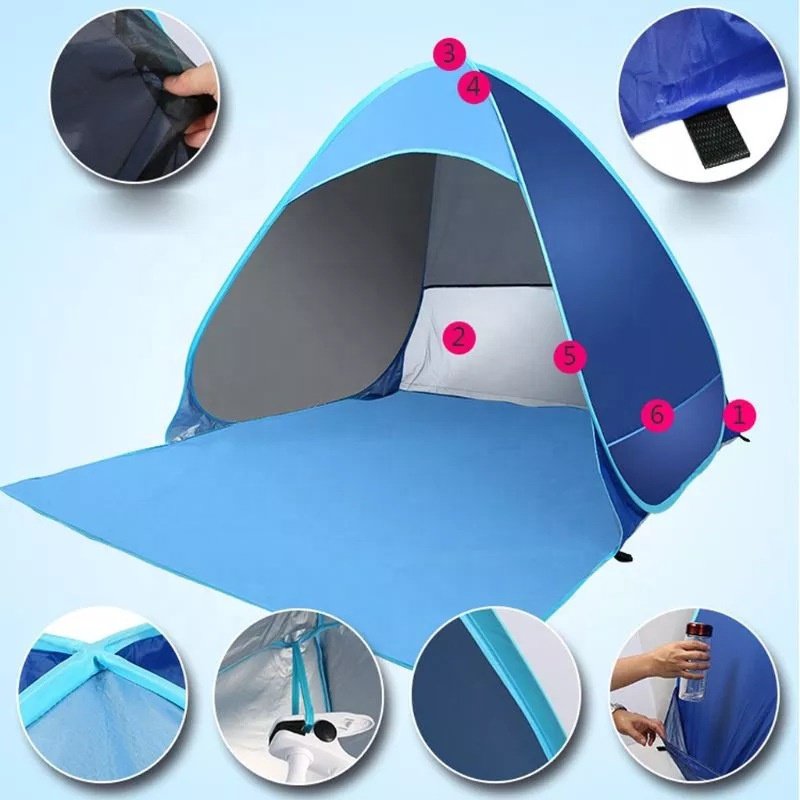 Automatic Camping Tent, Portable Waterproof 2-Person Tent for Hiking