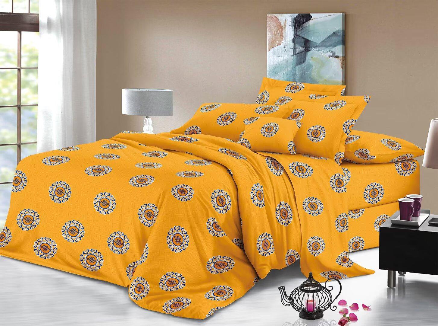 Ready to Ship Soft and Breathable Polyester Bed Flat Sheet Set  With 2PCS Pillowcases