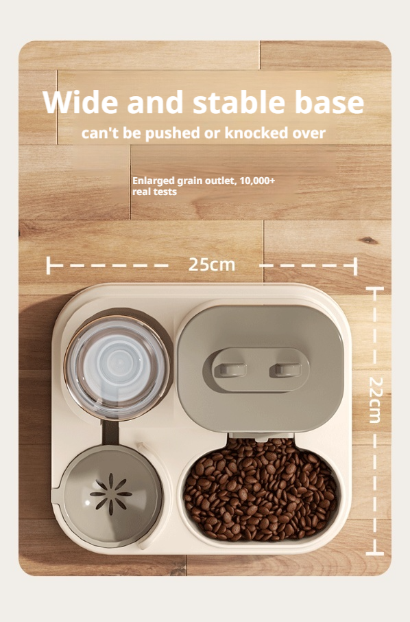 Convenient 2-in-1 pet feeder for food and fresh drinking water