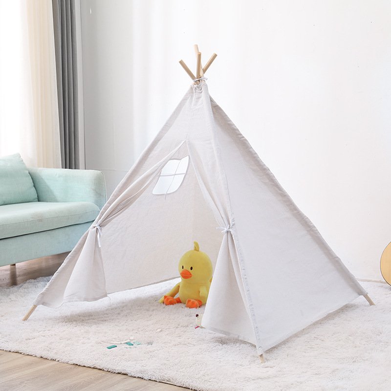 Children's outdoor pyramid camping tent with curtain entrance