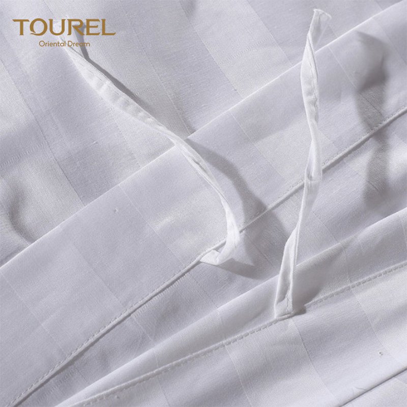 Wholesale Customized logo Egyptian 100% Cotton Hotel Bed Linen 3 Pcs Bed Sheet