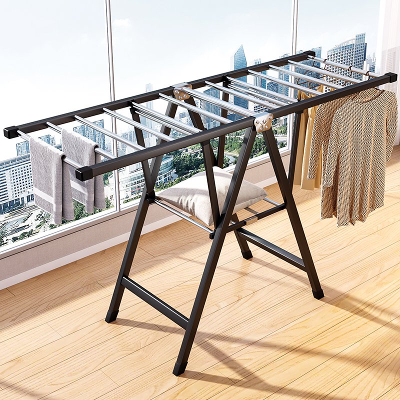 Household Metal Foldable Clothes Drying Rack Organizer for Clothes Iron Plastic Shoes Storage Bag fo