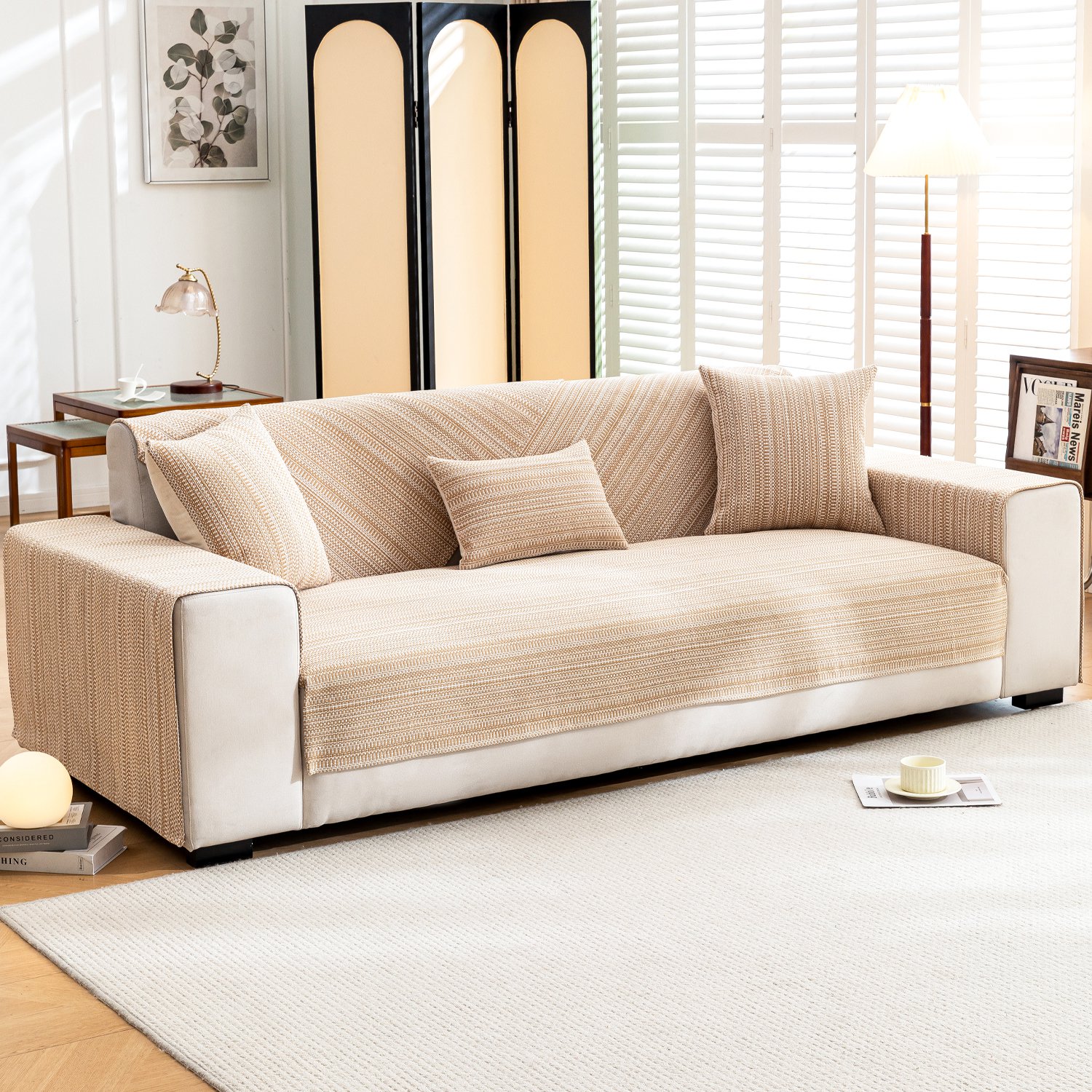 三人沙發專用棉麻抱枕套