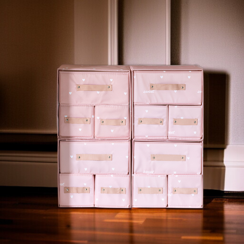 大型布製ワードローブ収納ボックスの使用例