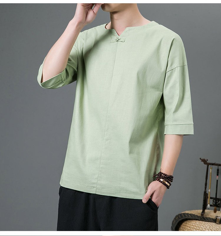 JL-綿麻シャツ 男女兼用デザイン