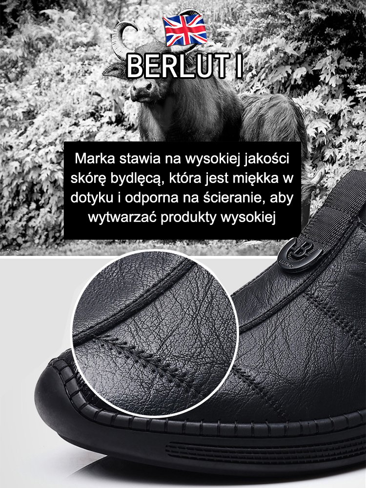 Brytyjskie męskie wsuwane buty w stylu retro