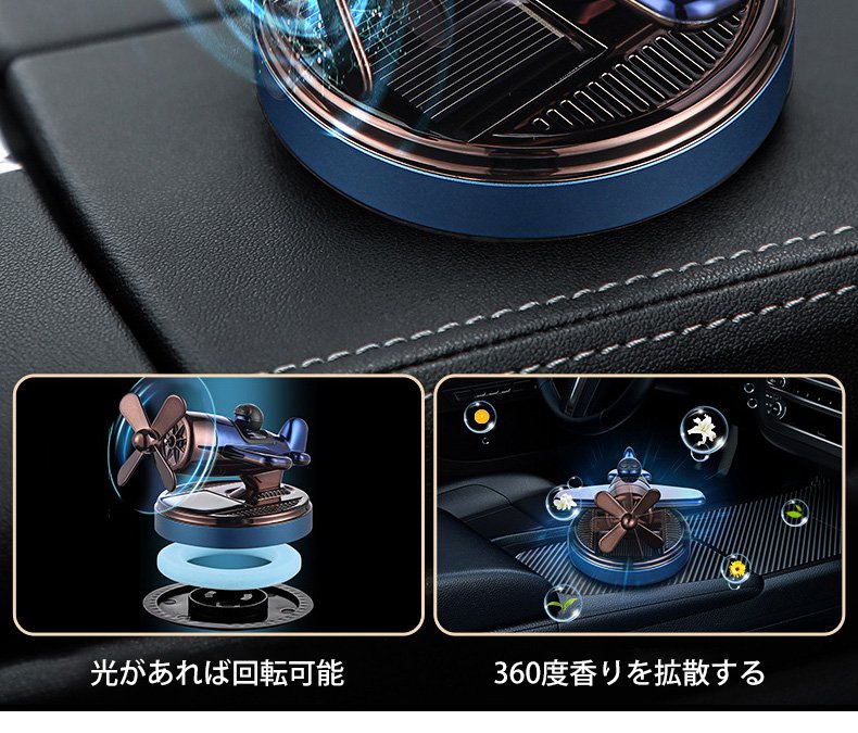 車内に設置した飛行機型アロマディフューザーの使用イメージ