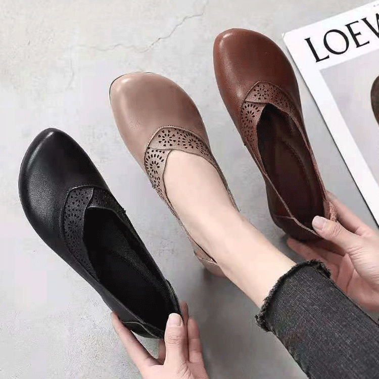 소프트 통가죽 빈티지 여성화