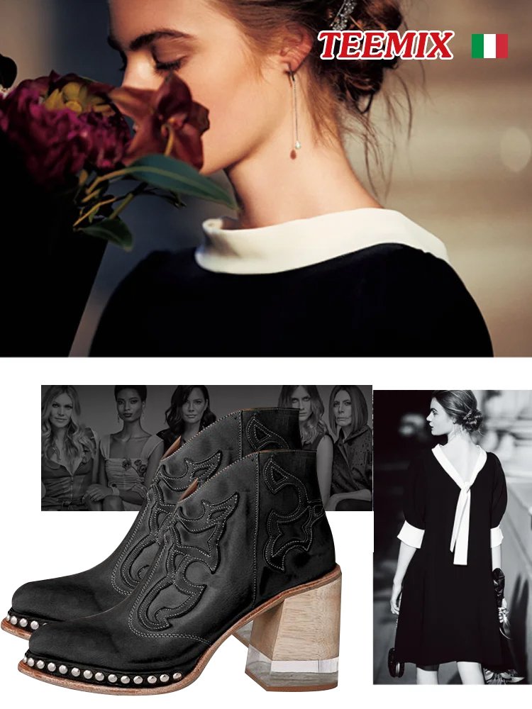 Stiefel mit Nietenapplikationen