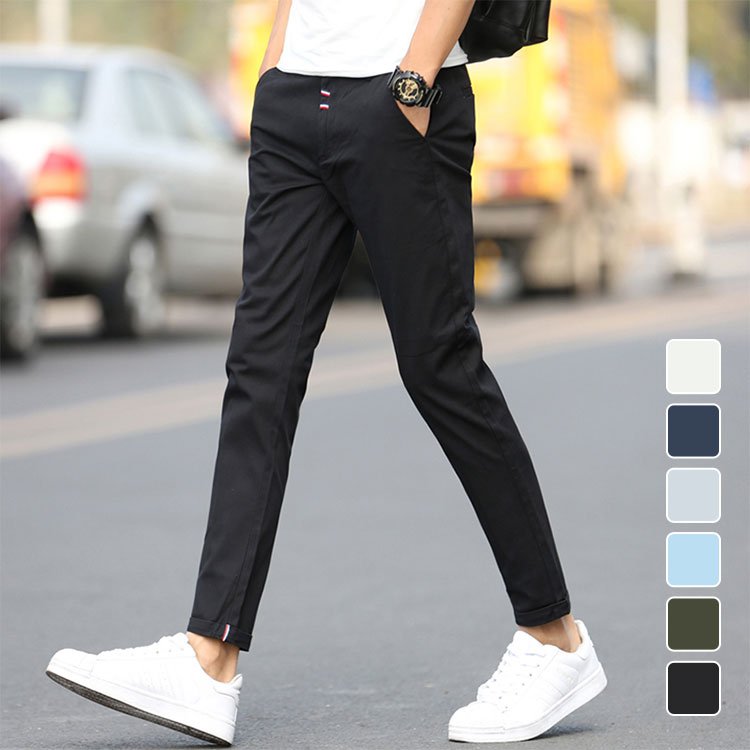 캐주얼 슬림핏 9부 바지