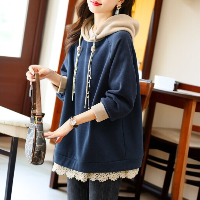 暖かい素材のパッド入りセーター詳細写真