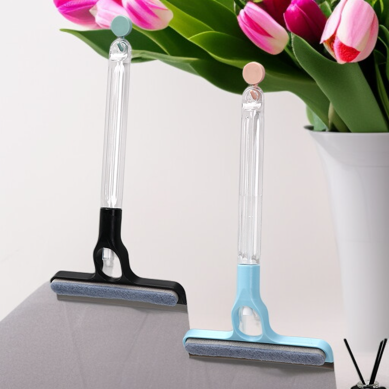 Limpieza eficiente de ventanas con rociador integrado