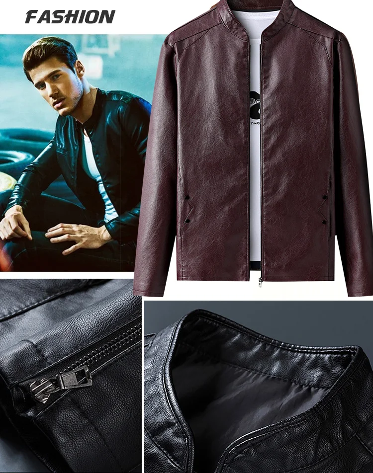 Férfi bőr biker dzseki