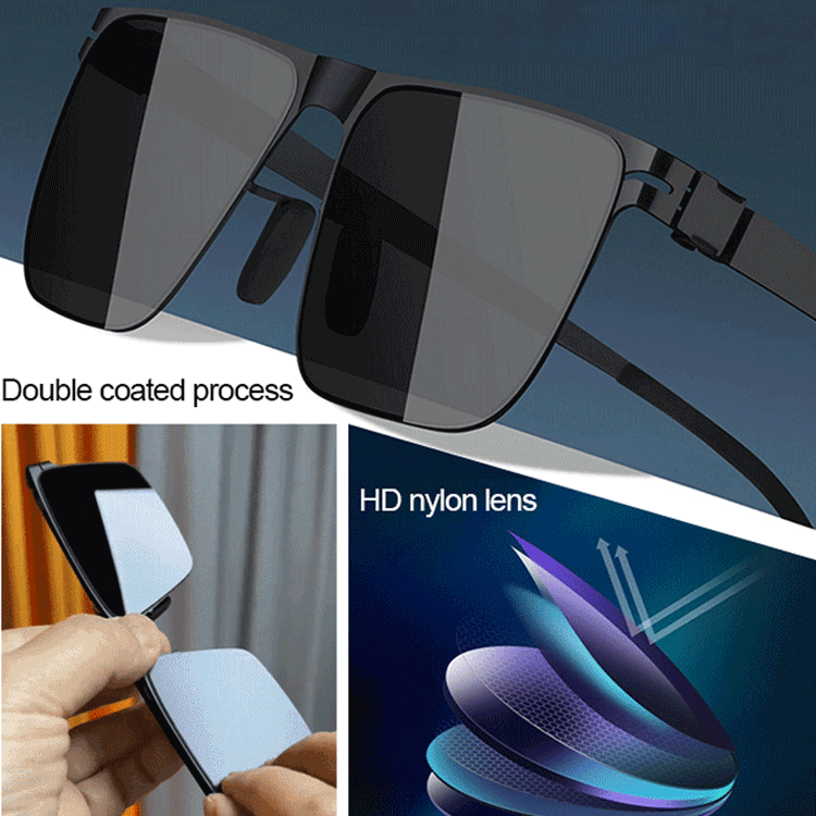 Fashionable square frame polarized sunglasses