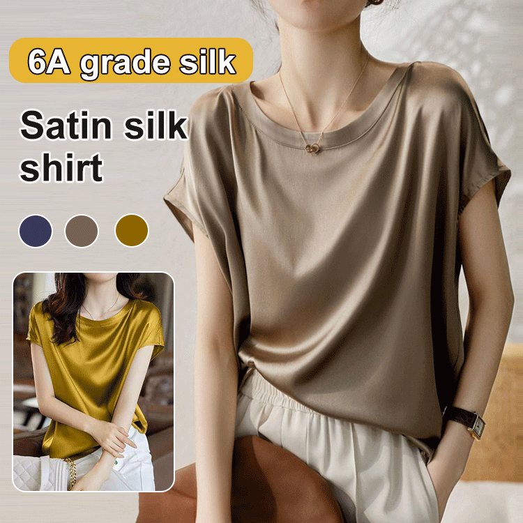 Satin silk raglan sleeve top