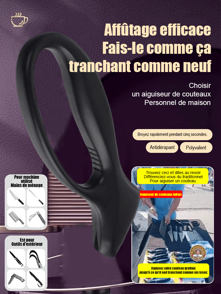 【1S Sharp】 Aiguiseur de couteaux à poignée unique