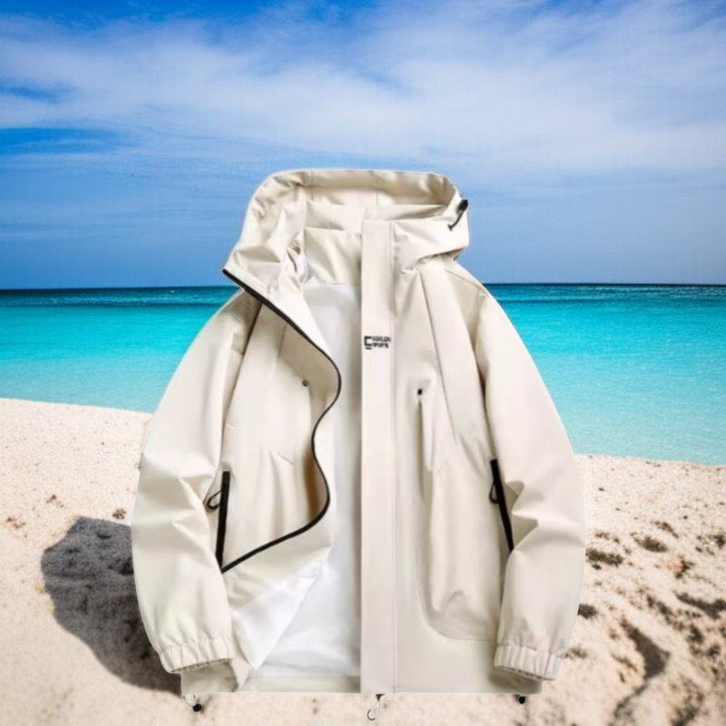 남성 봄가을 아웃도어 트레이닝 얇은 코트 착용 이미지