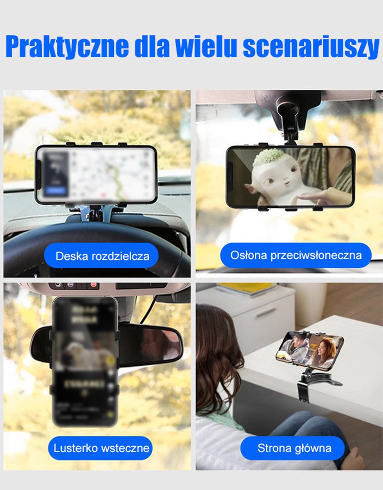 Wielofunkcyjny wspornik na telefon komórkowy do pojazdu