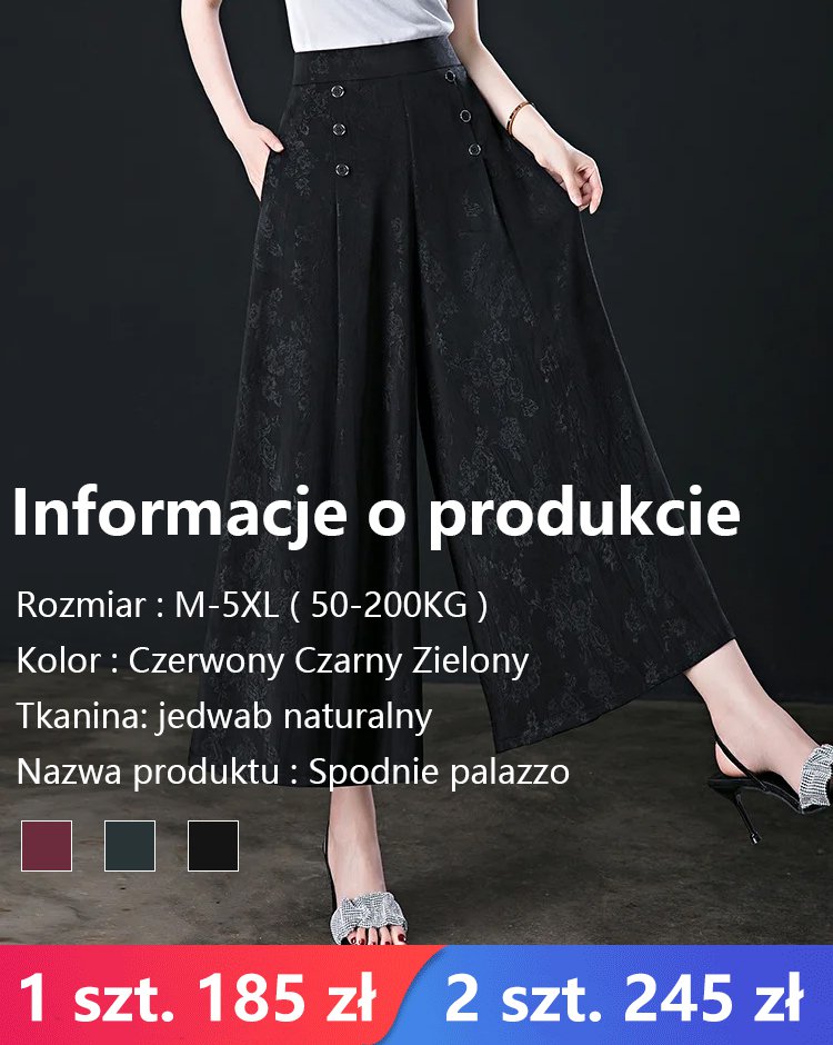 Spodnie palazzo z jedwabiu lodowego