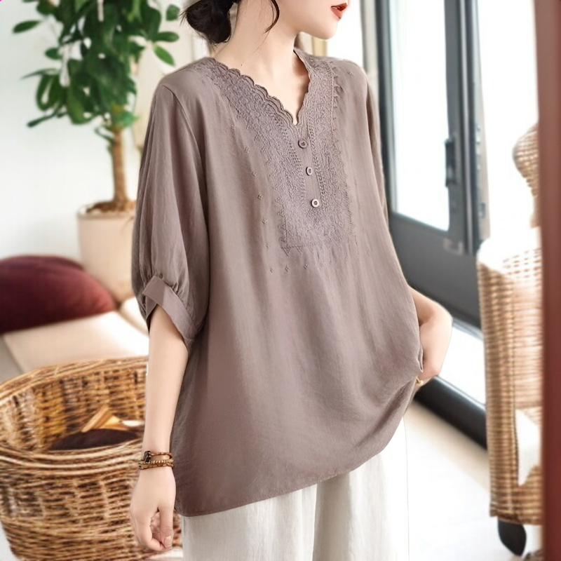 빈티지 루즈핏 여성 브이넥 루즈핏 빅사이즈 빈티지 여성 여름 상의