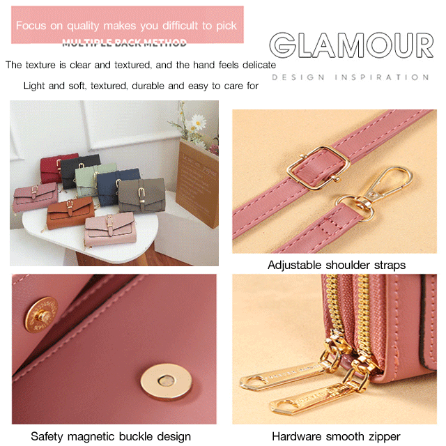 Ladies long fashionable crossbody mobile phone bag