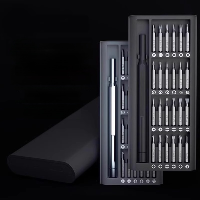 Portable electronics repair tool set with multiple bits