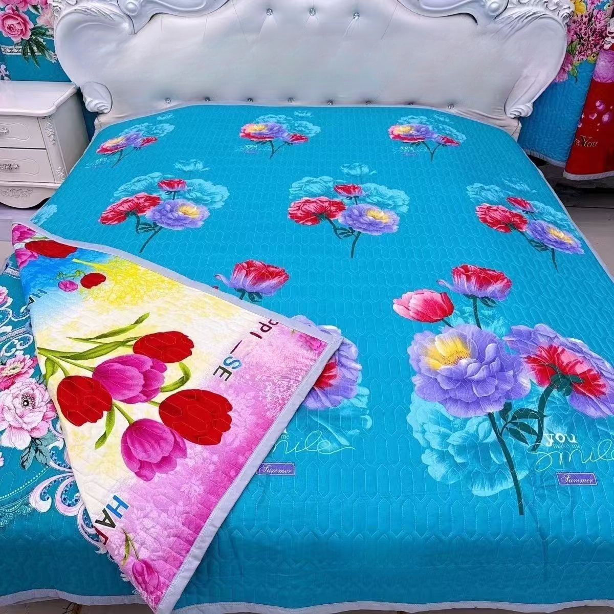 滑り止め付き二重目的ベッドシーツ