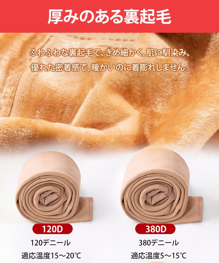裏起毛透け感タイツ