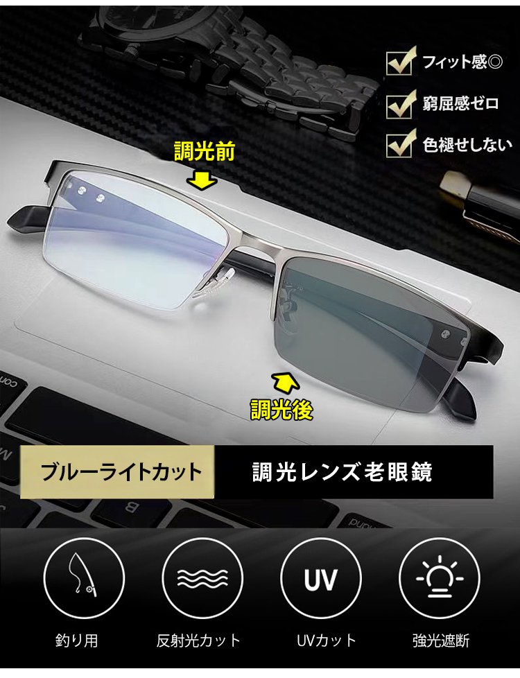 調光レンズ老眼鏡